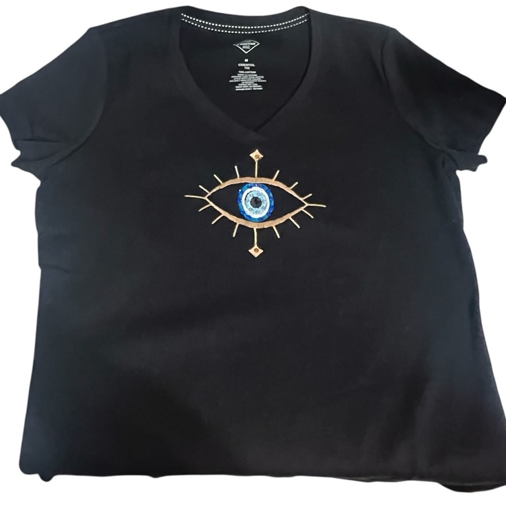 Evil Eye short sleeve T-shirt. Custom made S M L XL crew neck - Picture 3 of 17